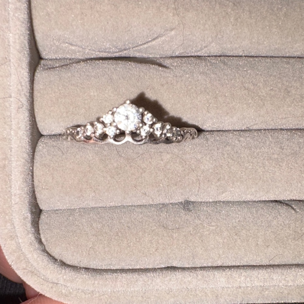 Pandora Silver Ring with Sparkling Accents
